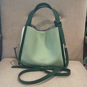 Kate Spade Two-Tone Green Leather Shoulder Bag